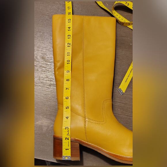 Frye Camryn Genuine Leather Tall Pull On Campus Boots in Banana Size 10 - Picture 8 of 15